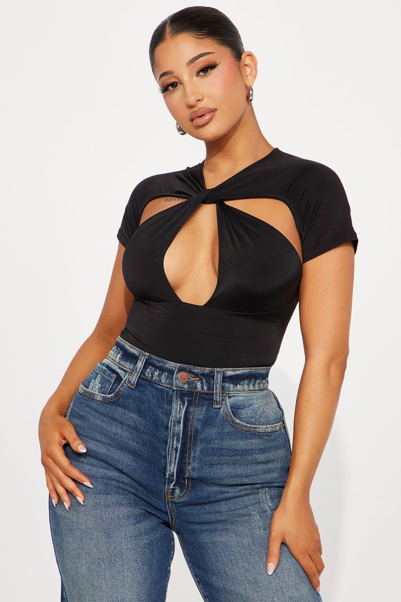 Don't Get It Twisted Short Sleeve Bodysuit - Black sold by Fashion Nova product image thumbnail 2