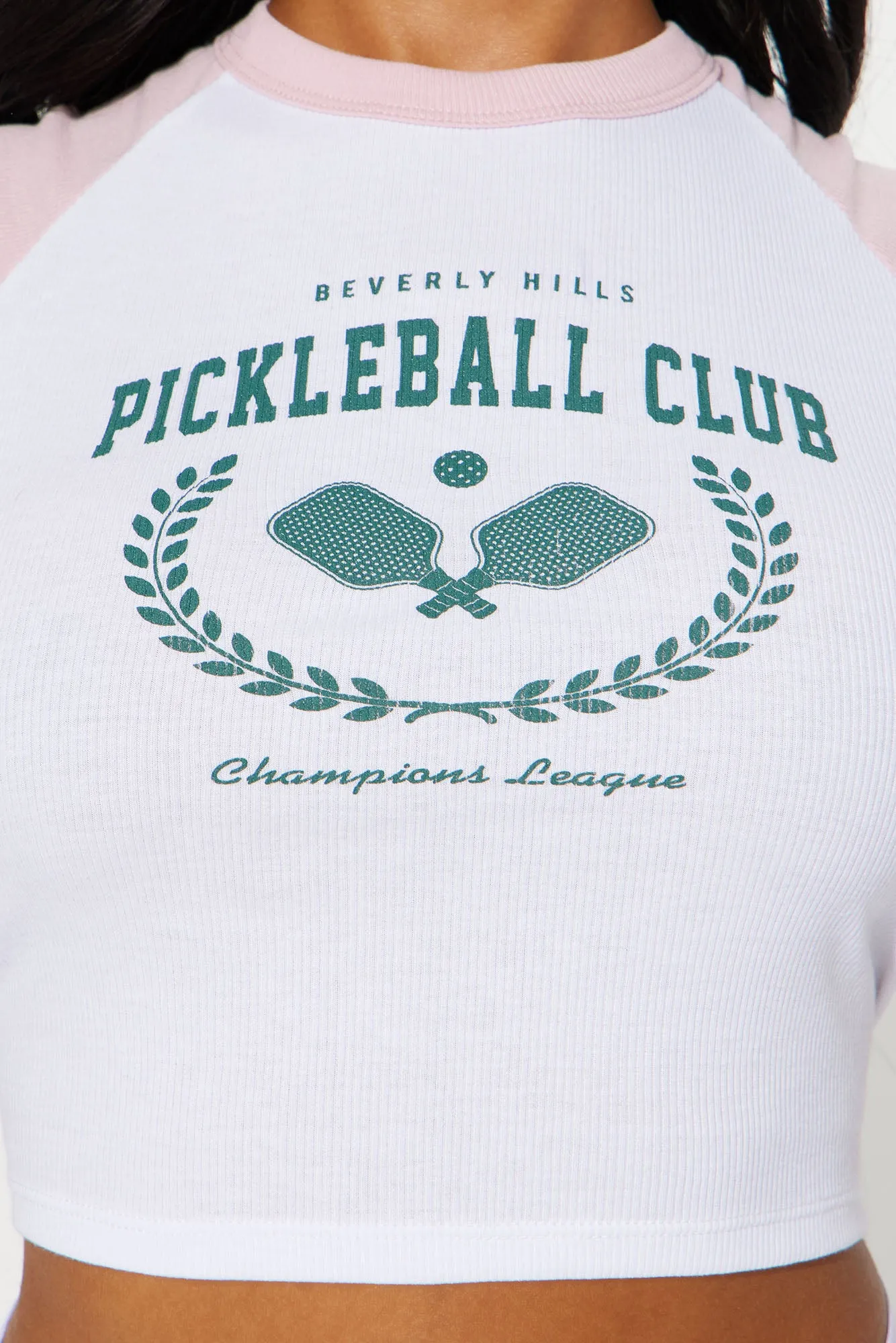Pickleball Raglan Tee - Pink/combo sold by Fashion Nova product image thumbnail 3