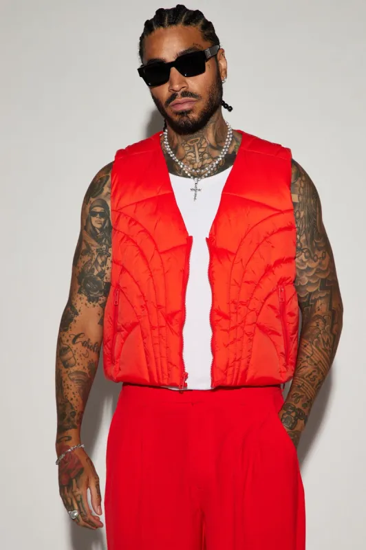 Avalon Nylon Cropped Tactical Padded Vest - Red sold by Fashion Nova