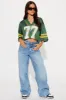 Game Winner Cropped Jersey - Hunter sold by Fashion Nova