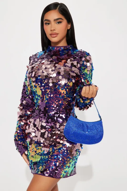 Talk Of The Town Shoulder Bag - Blue sold by Fashion Nova