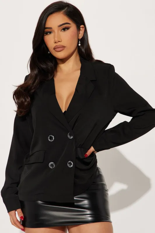 Business Essentials Blazer - Black sold by Fashion Nova