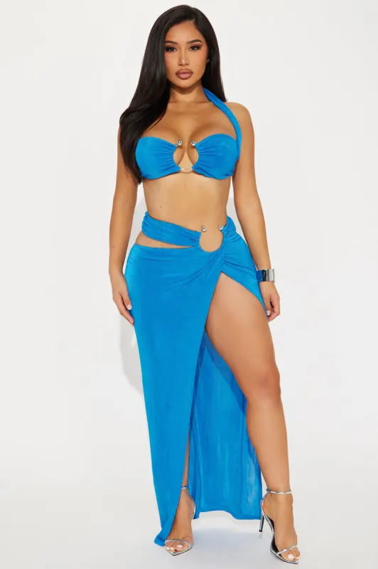 Resort Oasis Slinky Skirt Set - Blue sold by Fashion Nova