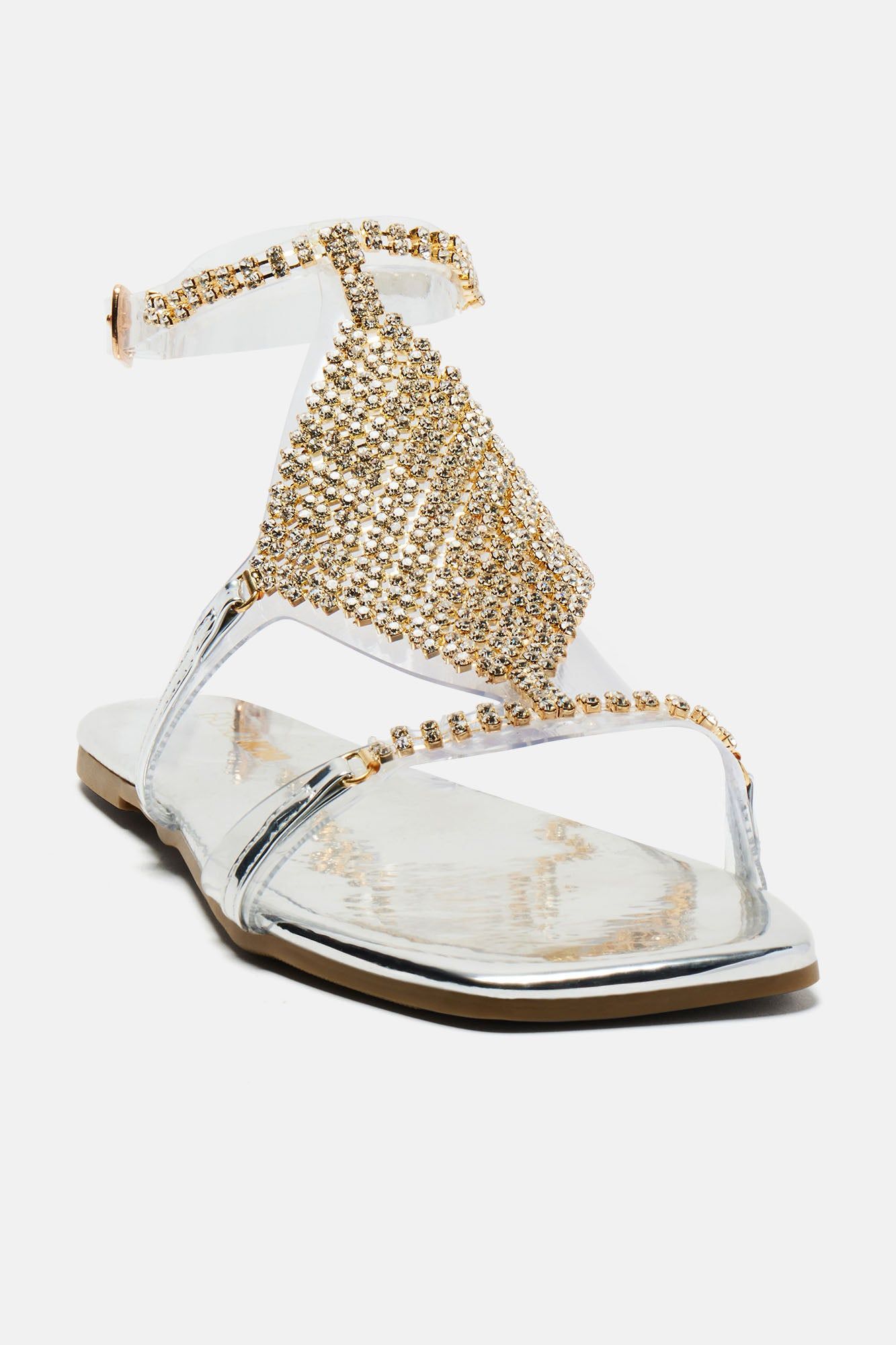 Eliza Embellished Flat Sandals - Silver sold by Fashion Nova product image thumbnail 2