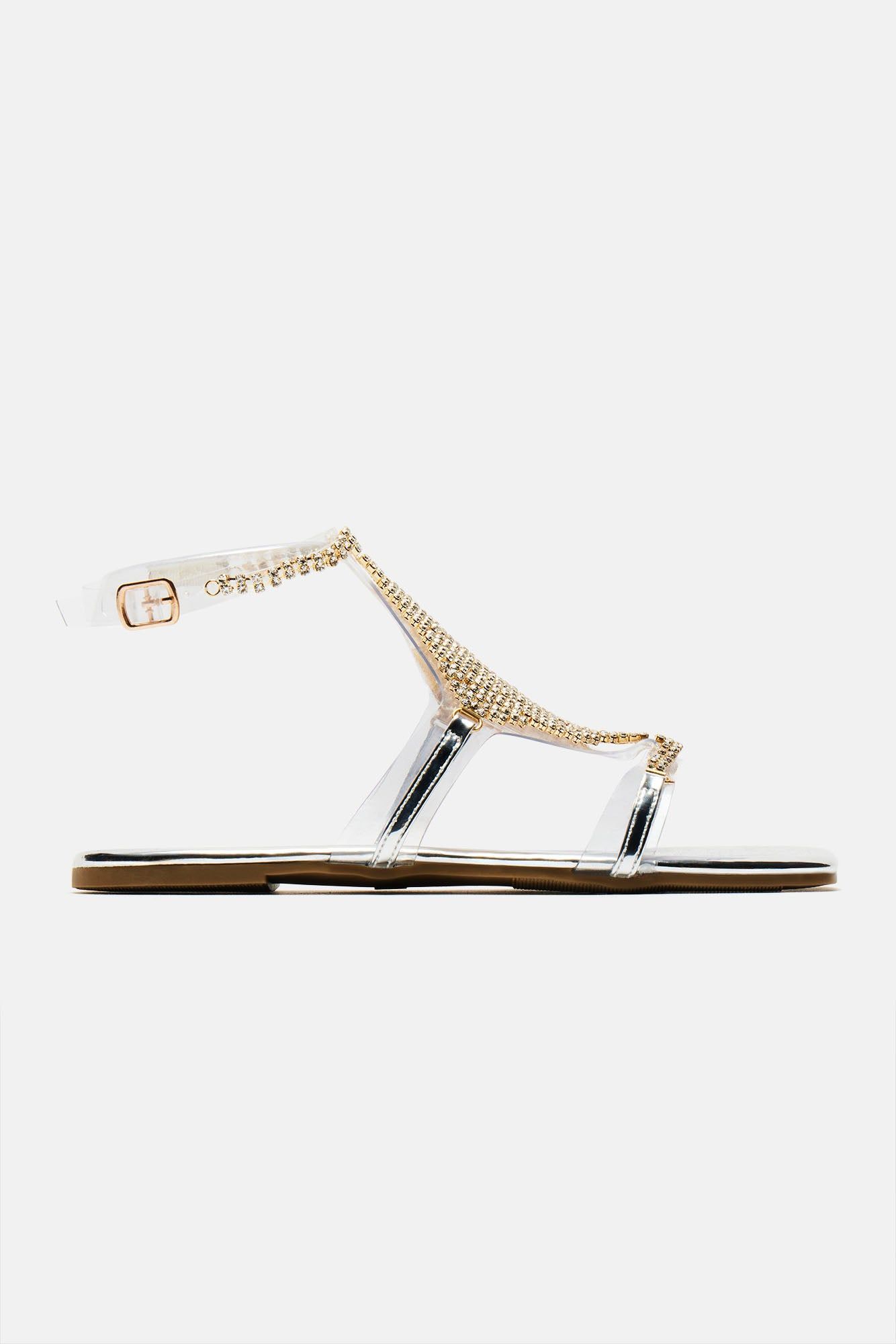 Eliza Embellished Flat Sandals - Silver sold by Fashion Nova product image thumbnail 5