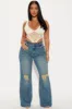 How It Goes Ripped Wide Leg Jeans - Vintage Wash sold by Fashion Nova