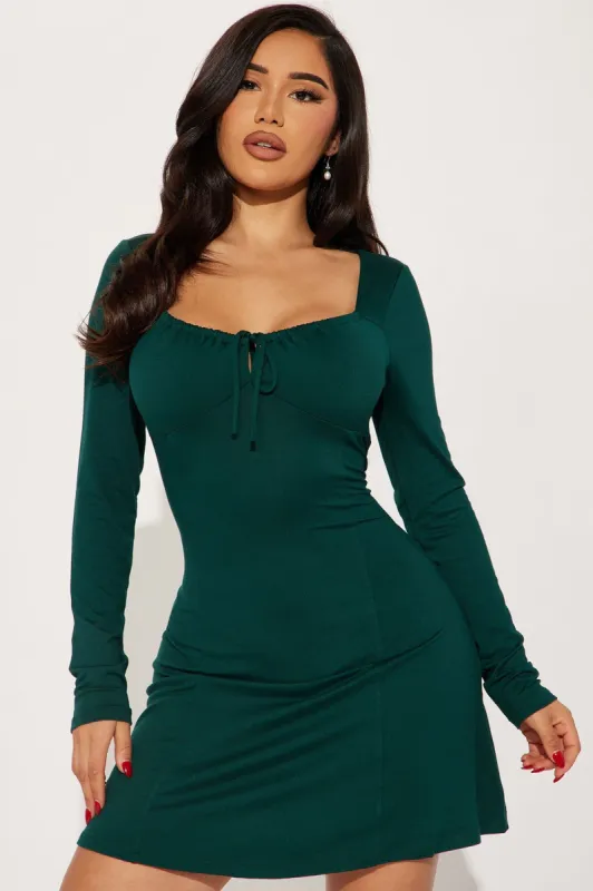 Sofia Skater Mini Dress - Hunter sold by Fashion Nova