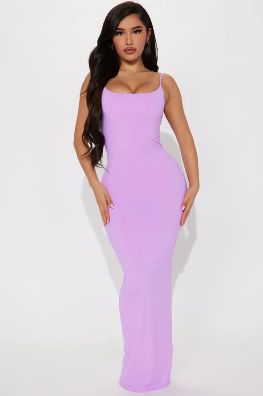 Gia Backless Sculpting Maxi Dress - Purple sold by Fashion Nova