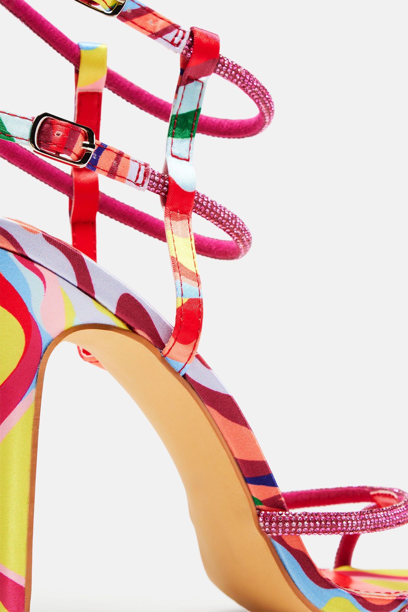 All Day All Night Heeled Sandals - Red/combo sold by Fashion Nova product image thumbnail 5