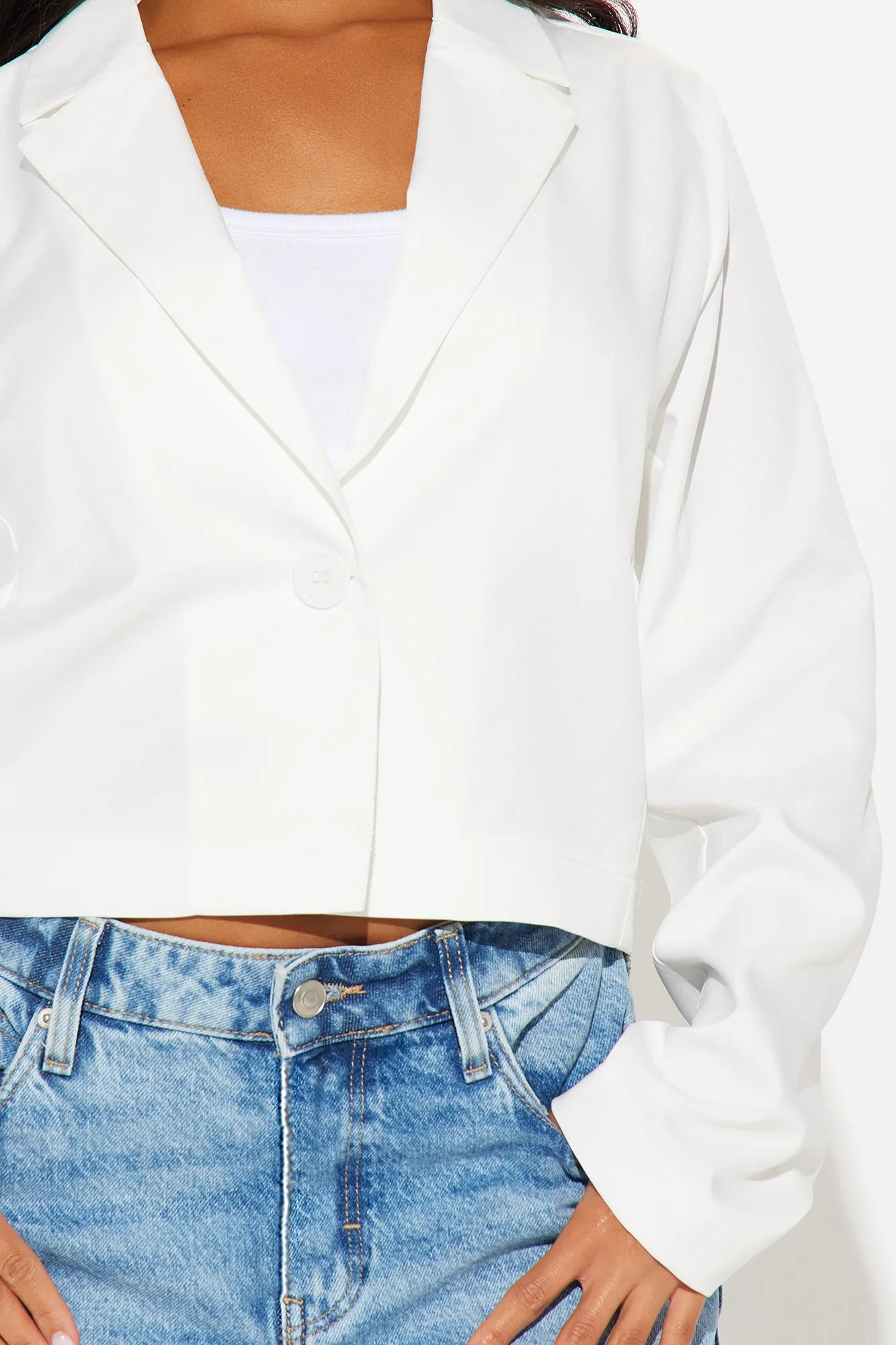 About My Business Cropped Blazer - Ivory sold by Fashion Nova product image thumbnail 3