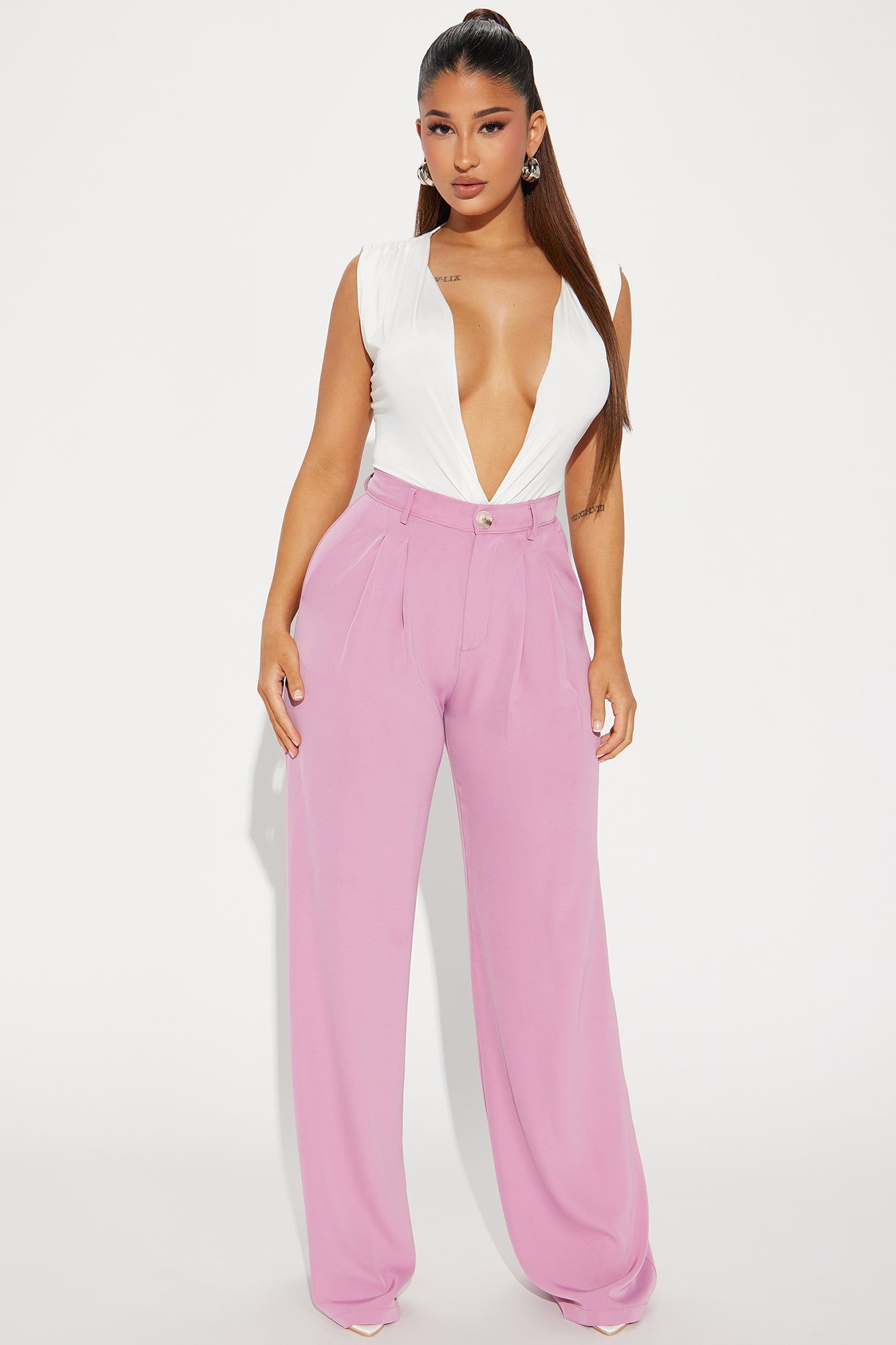 Gettin' Ready Wide Leg Trouser - Rose sold by Fashion Nova