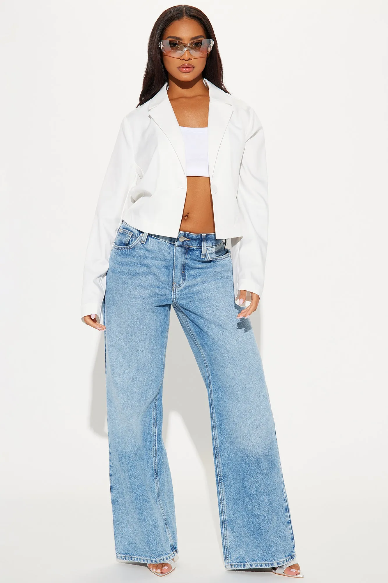 About My Business Cropped Blazer - Ivory sold by Fashion Nova product image thumbnail 2
