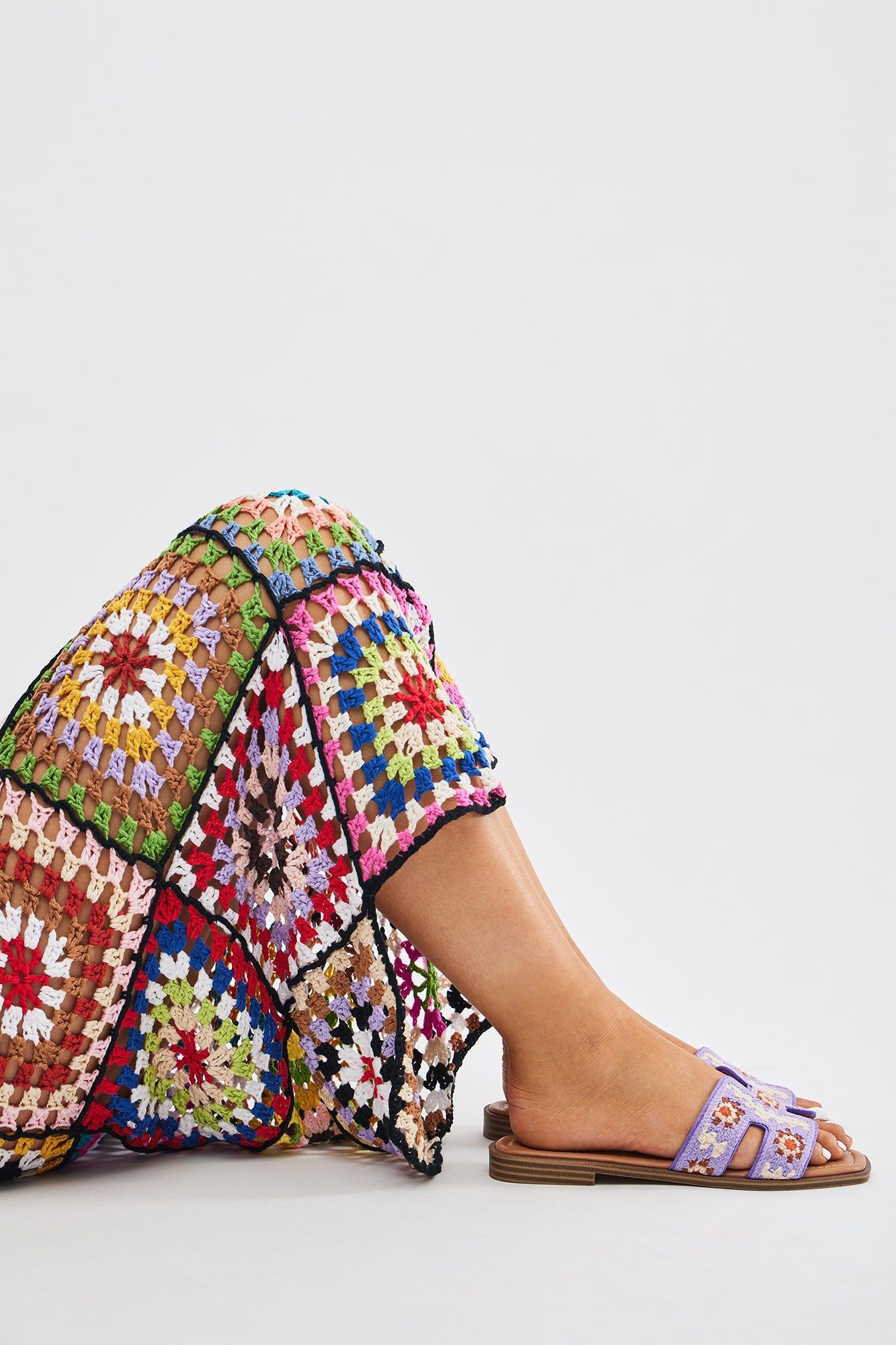 Vacation Is Calling Flat Sandals - Purple/combo sold by Fashion Nova product image thumbnail 2