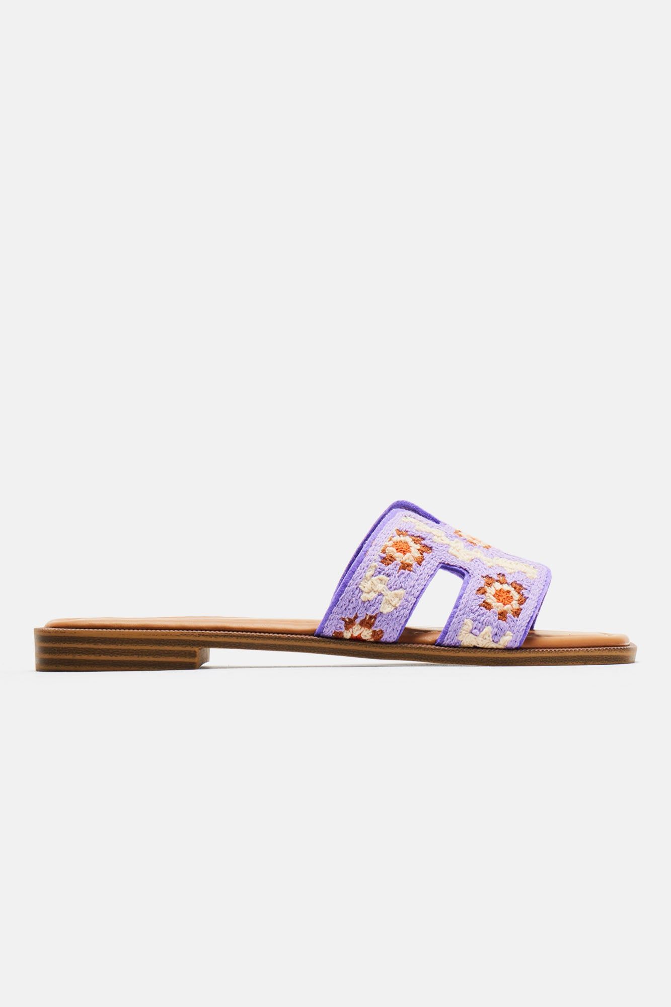 Vacation Is Calling Flat Sandals - Purple/combo sold by Fashion Nova product image thumbnail 4