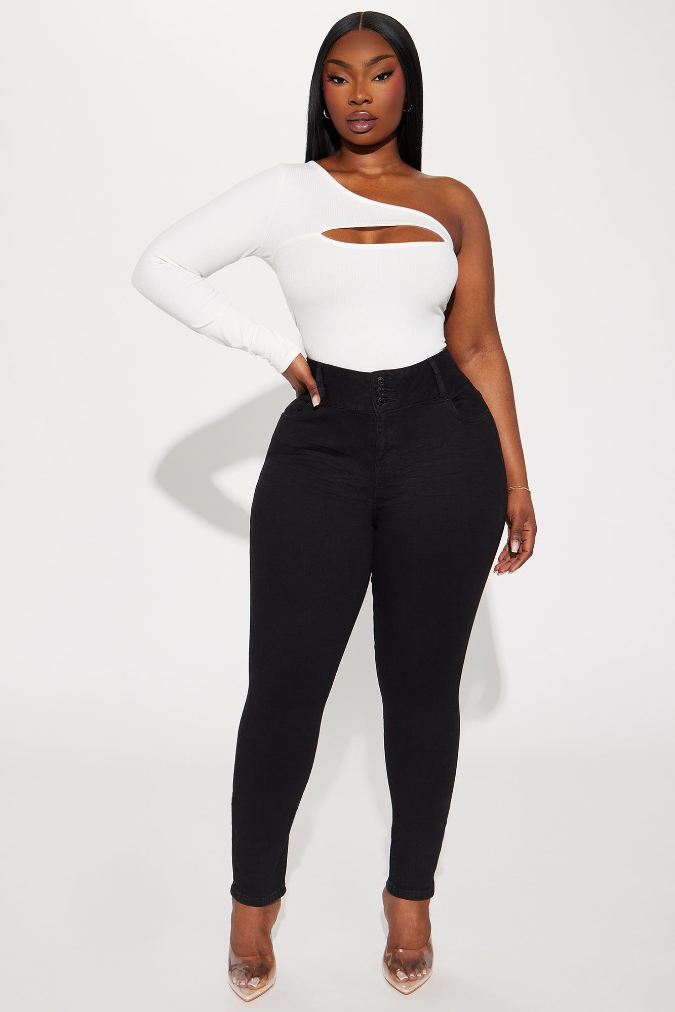 Handling It Well Stretch Skinny Jeans - Black sold by Fashion Nova