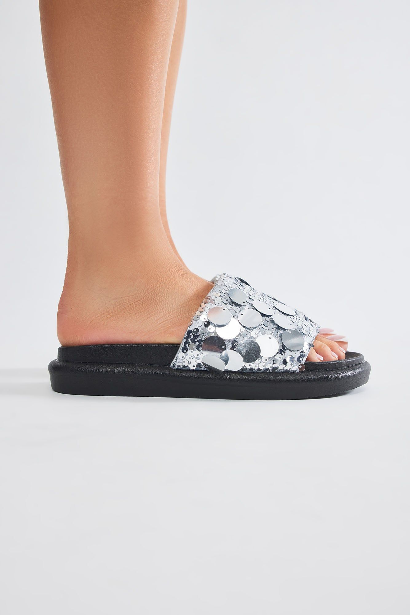 Girly Things Sequin Casual Slides - Silver sold by Fashion Nova product image thumbnail 4