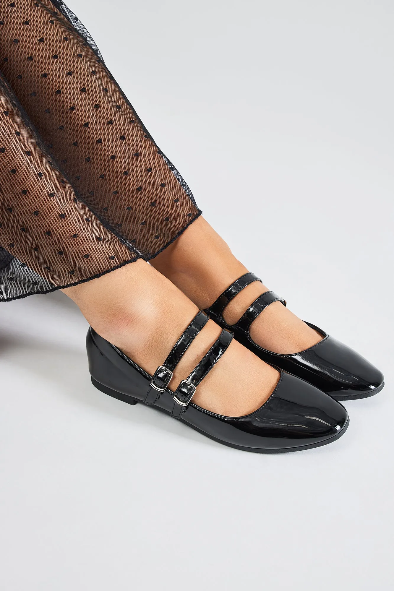 Strollin' Around Mary Jane Flats - Black sold by Fashion Nova