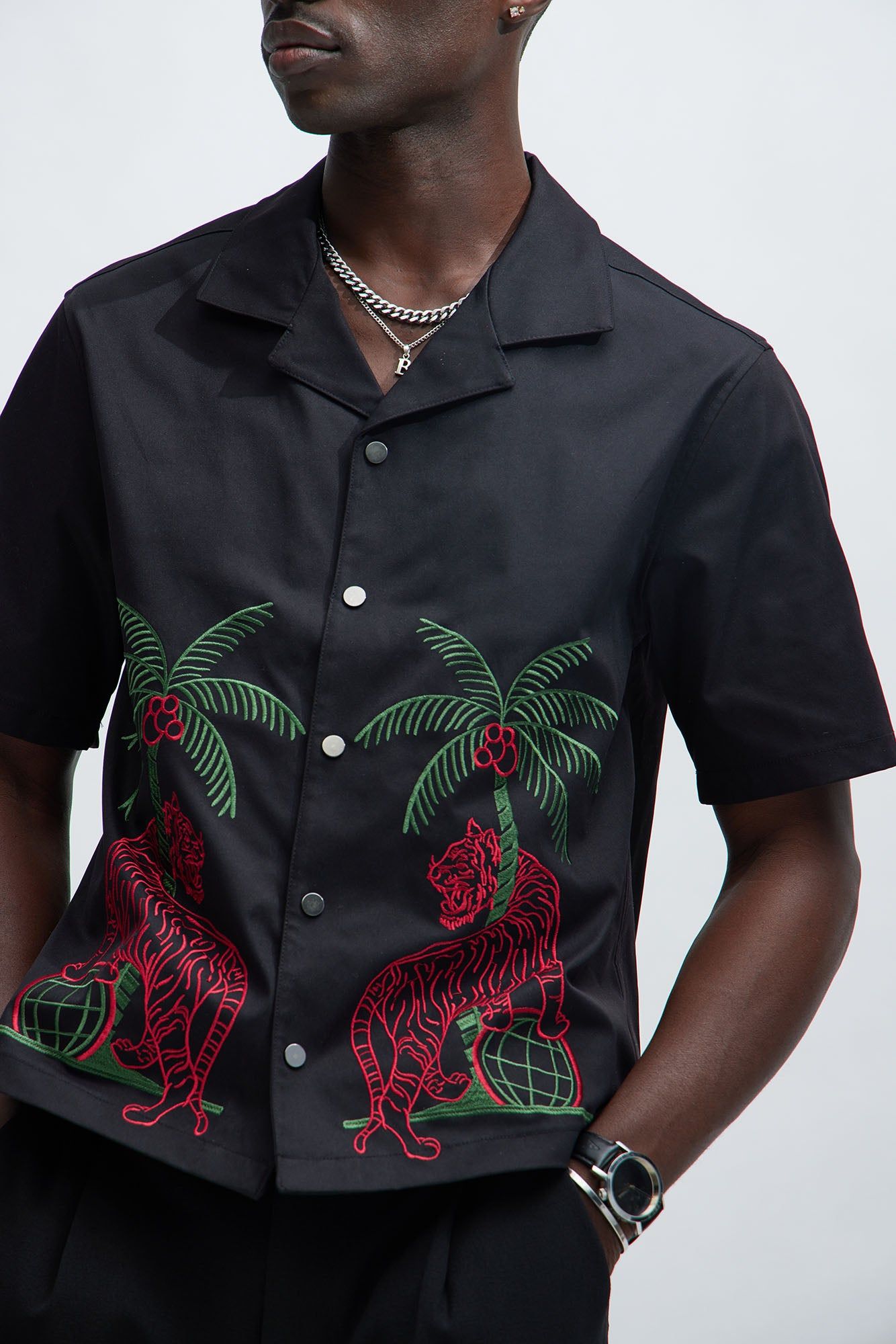 Ferocious Embroidered Shirt - Black sold by Fashion Nova product image thumbnail 3
