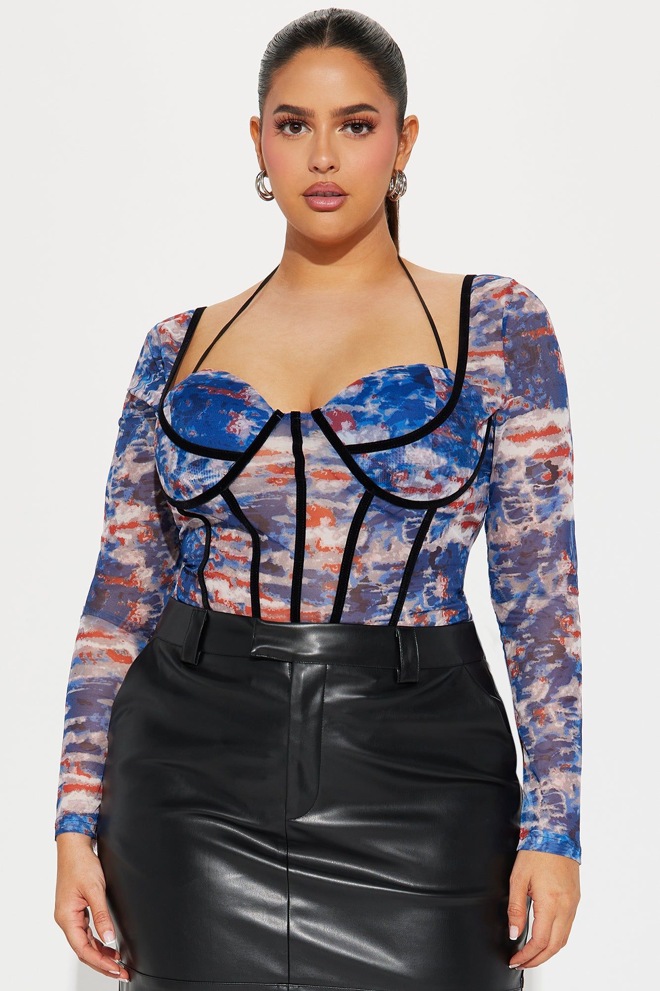 Out Of Touch Mesh Bodysuit - Blue/combo sold by Fashion Nova product image thumbnail 7