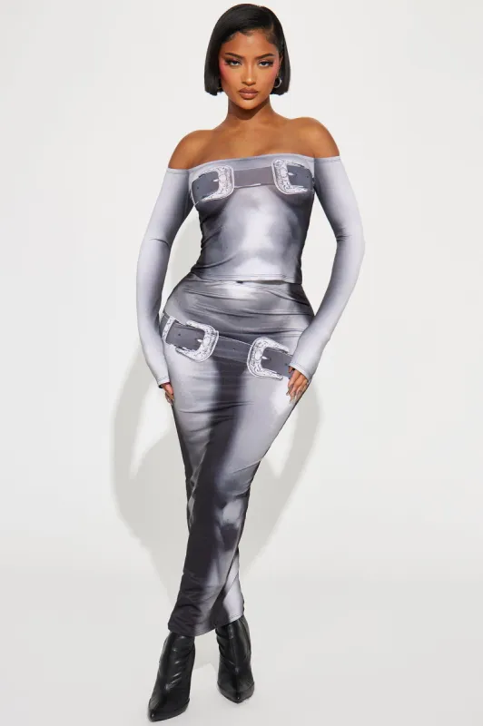 Can't Resist Myself Skirt Set - Black/combo sold by Fashion Nova