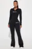 Sporty Girl Embroidered Top - Black/White sold by Fashion Nova