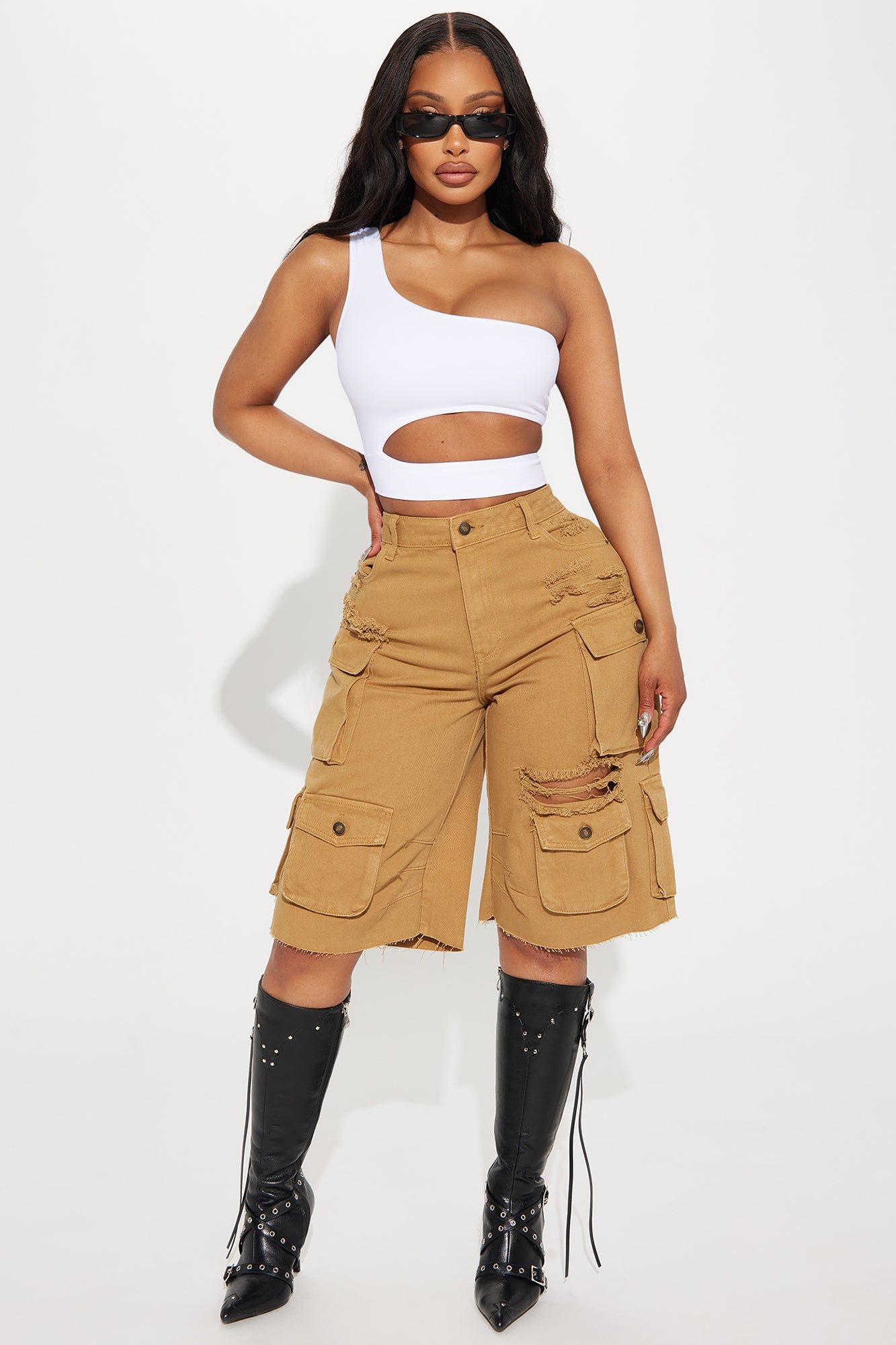 Caught Up One Shoulder Top - White sold by Fashion Nova product image thumbnail 2