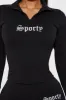 Sporty Girl Embroidered Top - Black/White sold by Fashion Nova