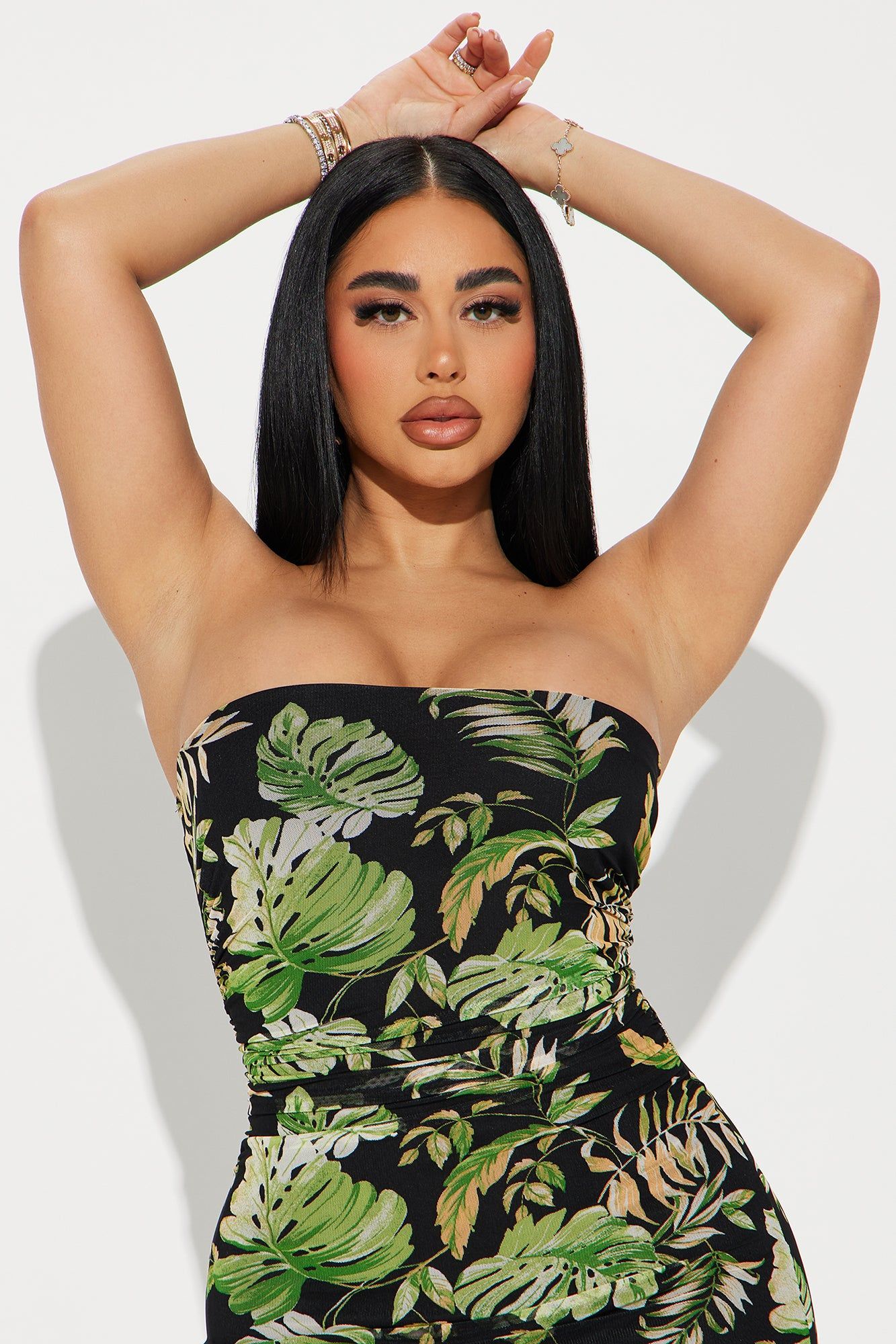 Evelyn Tropical Mesh Maxi Dress - Black sold by Fashion Nova product image thumbnail 2