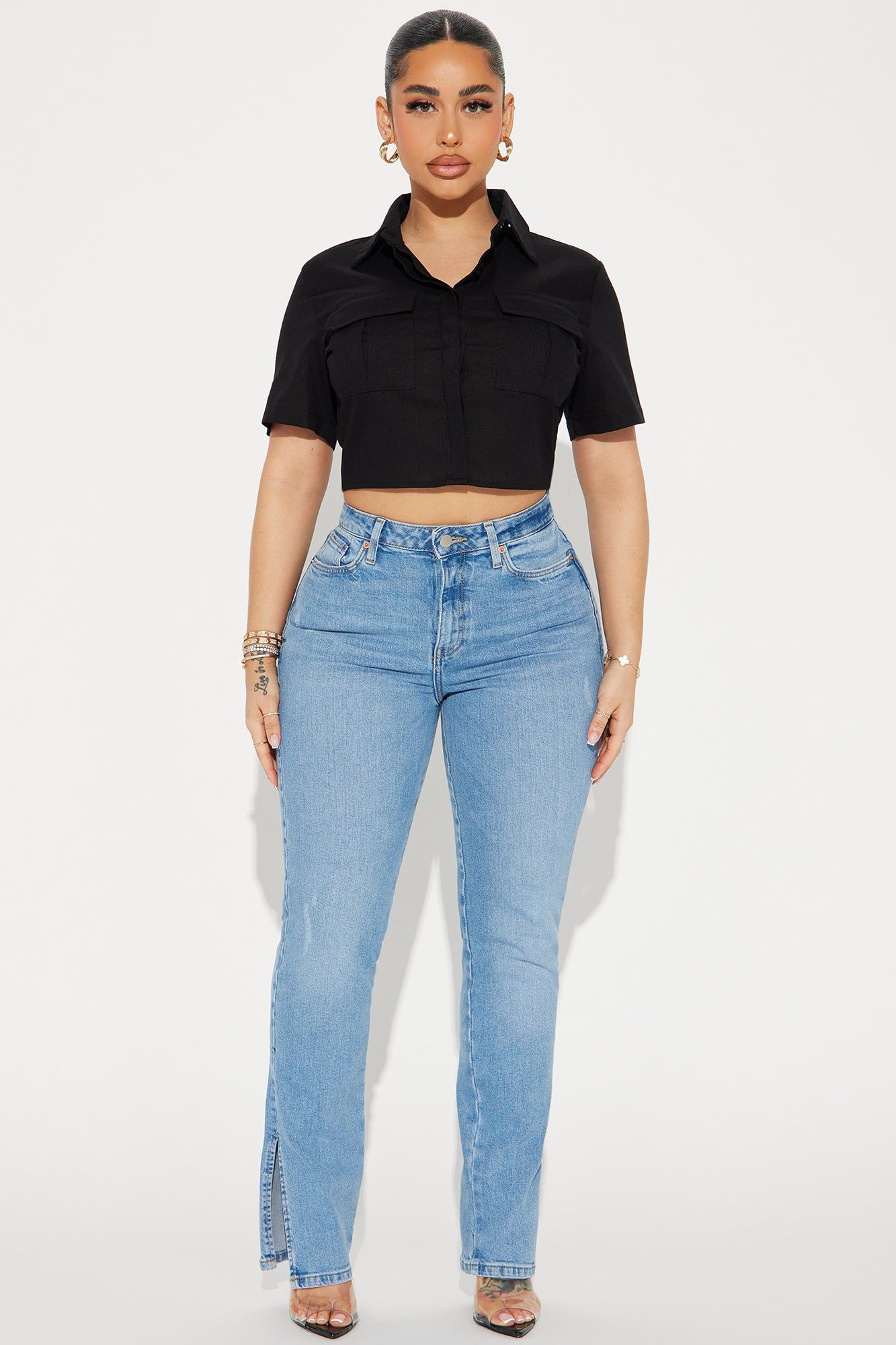 Allegra Linen Shirt - Black sold by Fashion Nova product image thumbnail 2