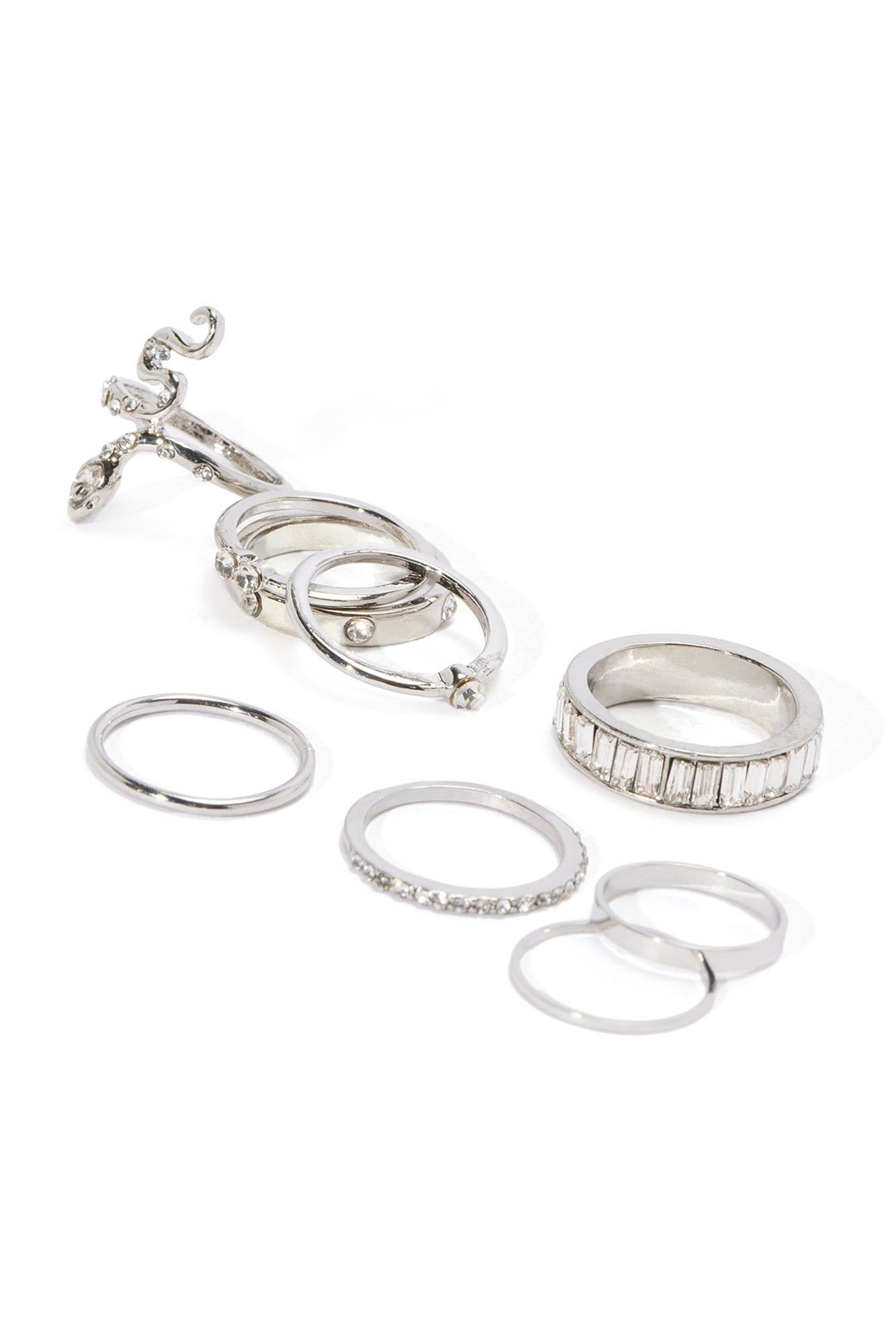 Way Too Clever 9 Piece Ring Set - Silver sold by Fashion Nova product image thumbnail 2