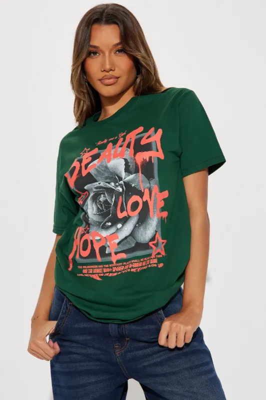 Beauty In All Places Graphic Tshirt - Hunter sold by Fashion Nova