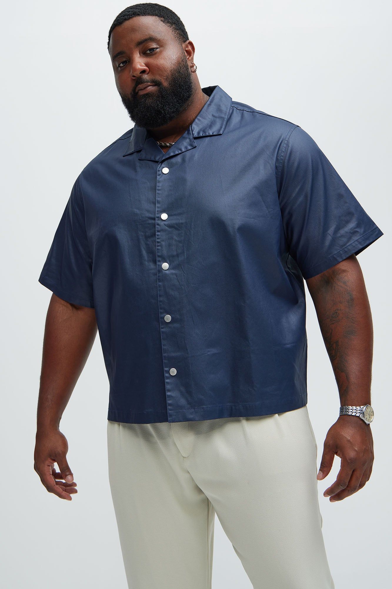 Cedrus Waxed Shirt - Navy sold by Fashion Nova product image thumbnail 5