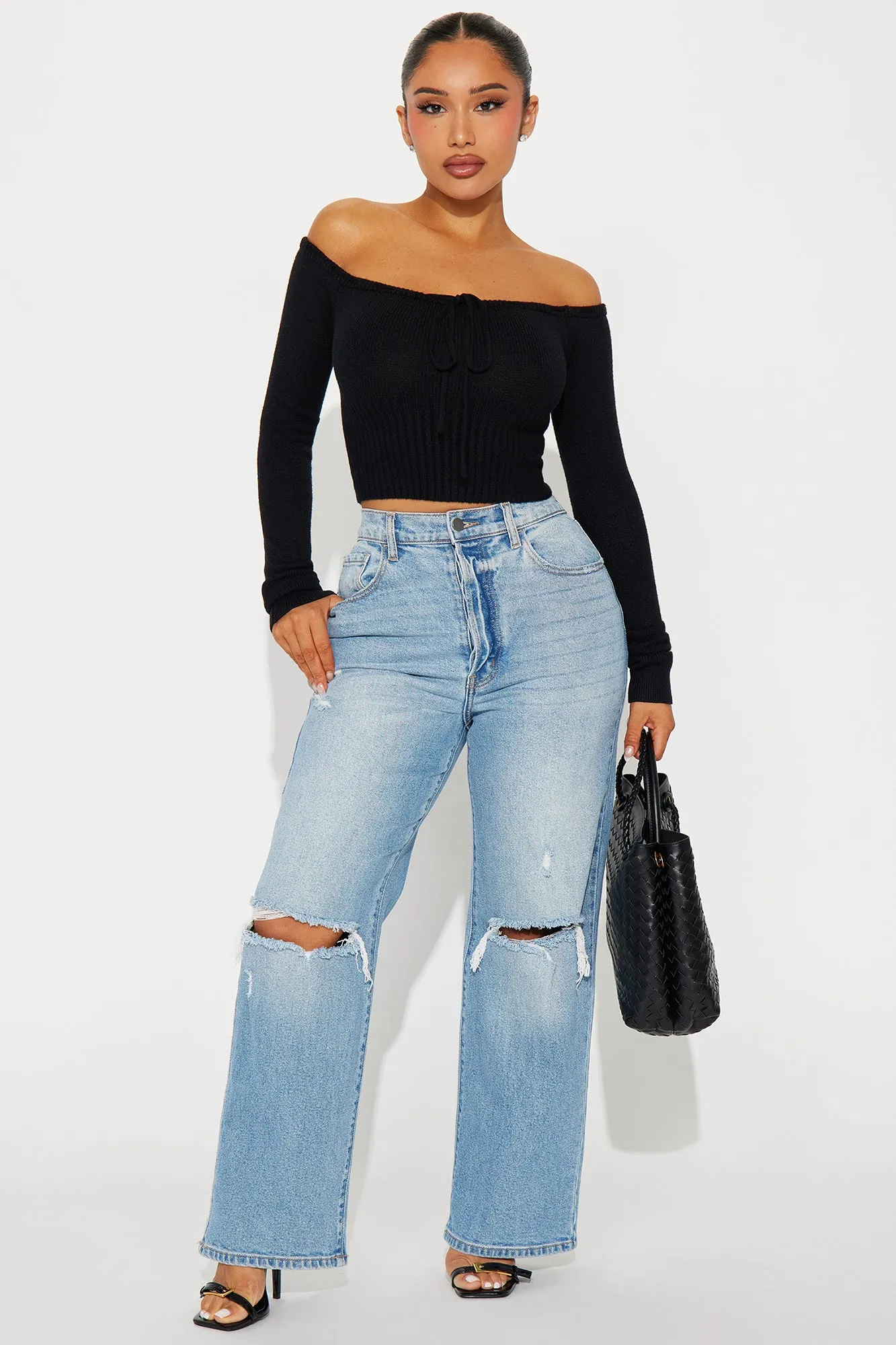 Athena Off Shoulder Sweater - Black sold by Fashion Nova product image thumbnail 2