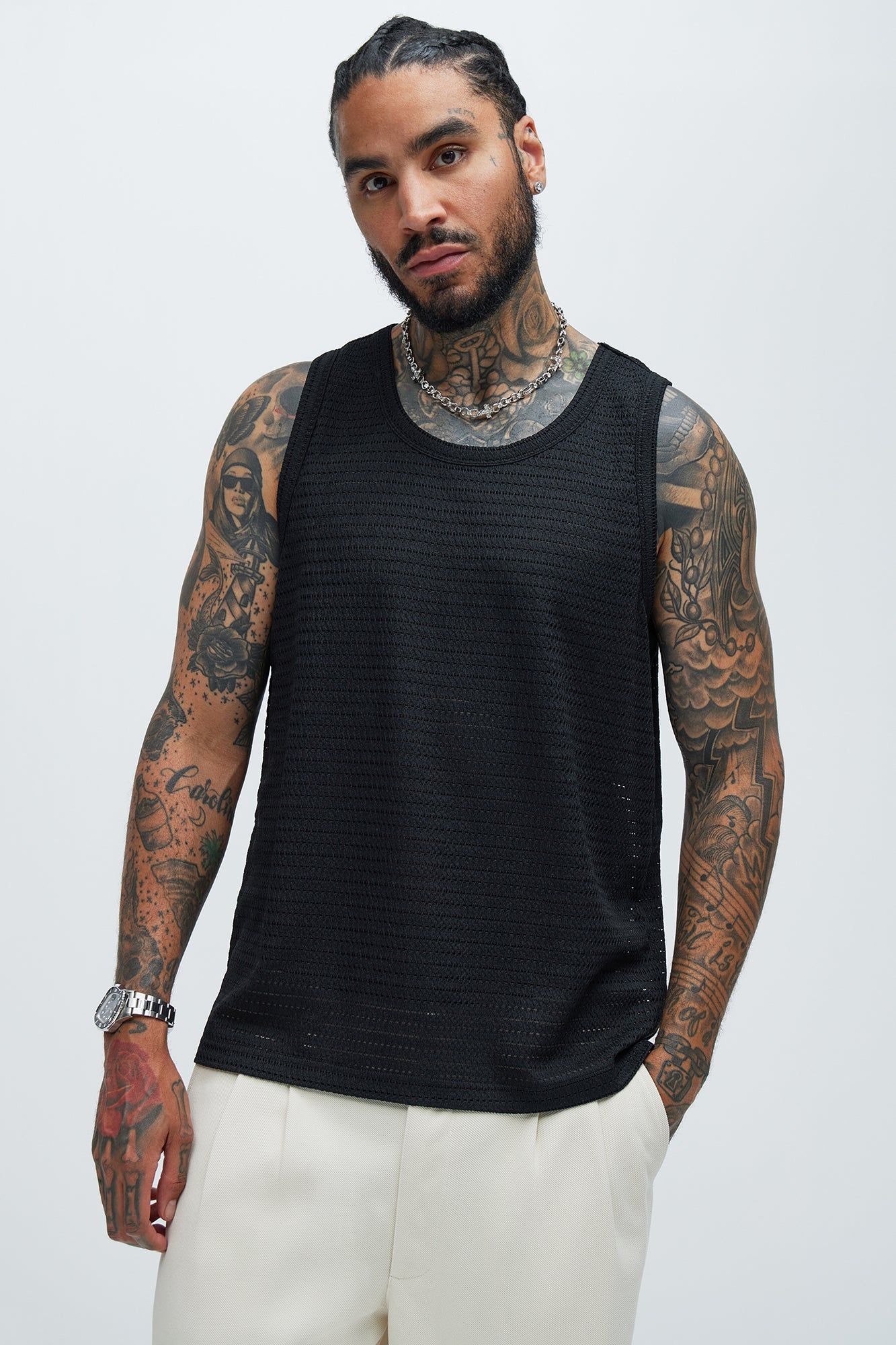 Rowan Textured Tank - Black sold by Fashion Nova