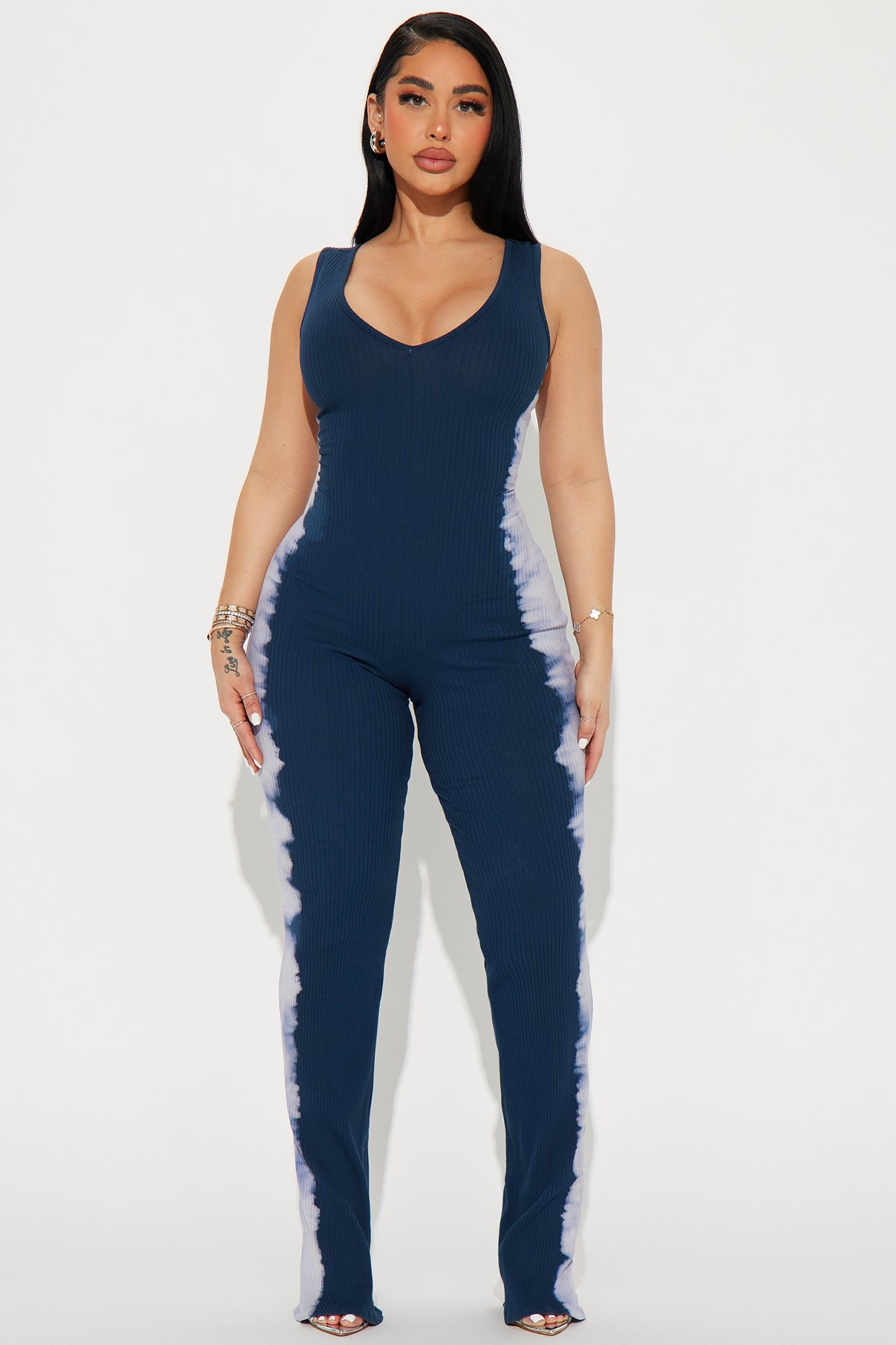 Capture The Moment Tie Dye Jumpsuit - Blue/combo sold by Fashion Nova