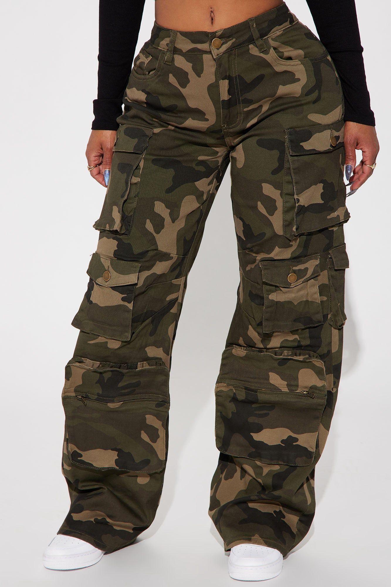 Take It Back Camo Cargo Pant - Olive/combo sold by Fashion Nova product image thumbnail 2