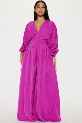 Shout It Out Jumpsuit - Fuchsia sold by Fashion Nova