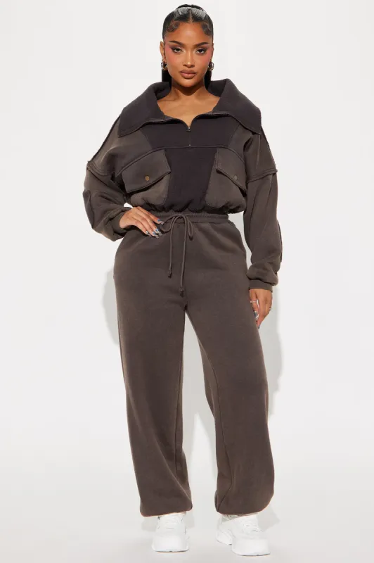 My Turn Jumpsuit - Charcoal sold by Fashion Nova