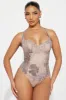 Wild Feeling Sleeveless Bodysuit - Taupe/combo sold by Fashion Nova