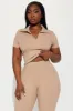 Heading Over Ribbed Capri Set - Mocha sold by Fashion Nova