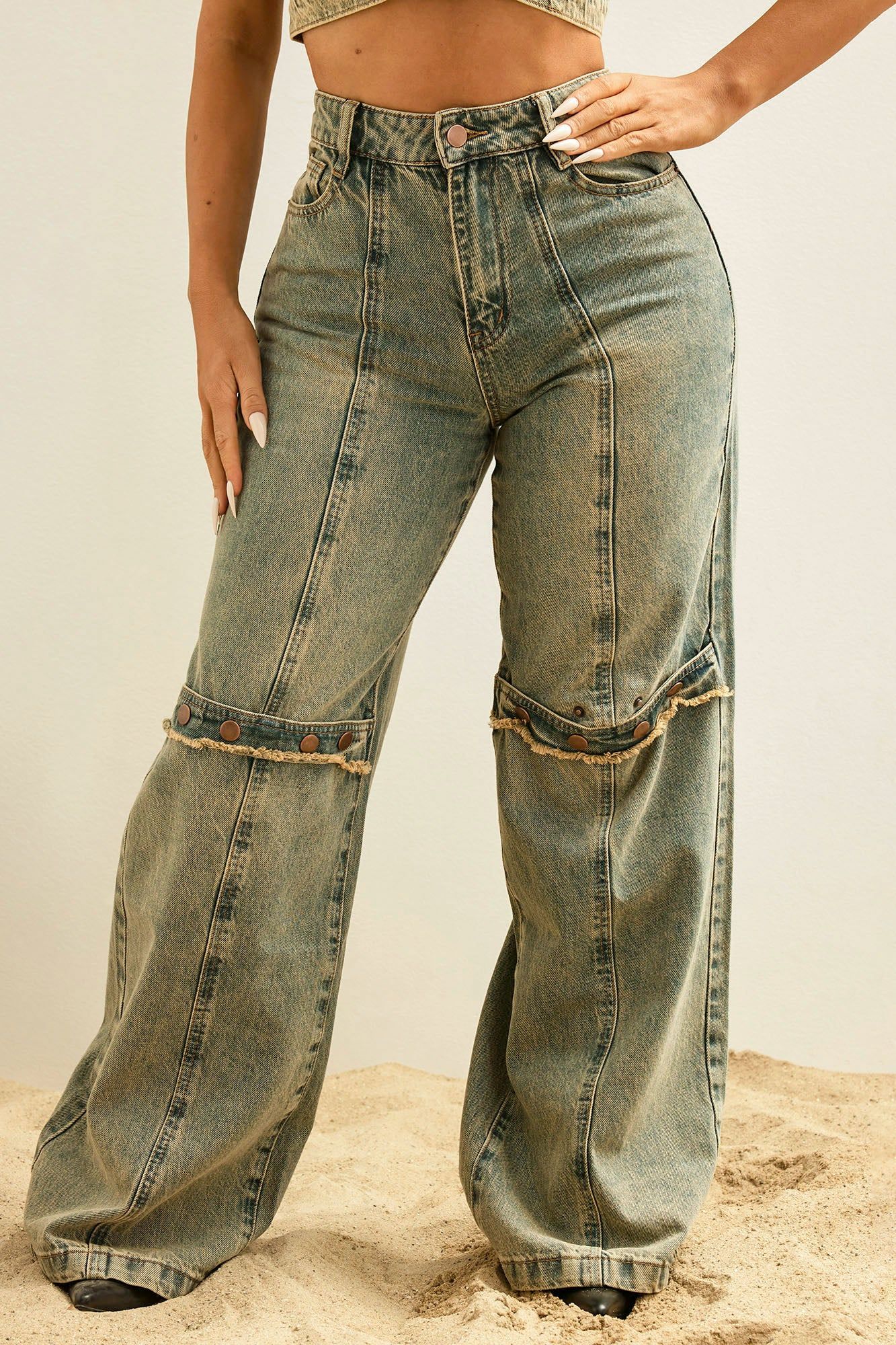 All Too Well Tinted Wide Leg Jeans - Vintage Wash sold by Fashion Nova product image thumbnail 2