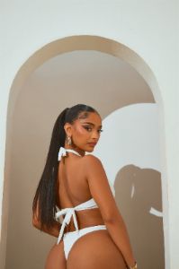 Normani Strappy Cutout 1 Piece Swimsuit - White sold by Fashion Nova