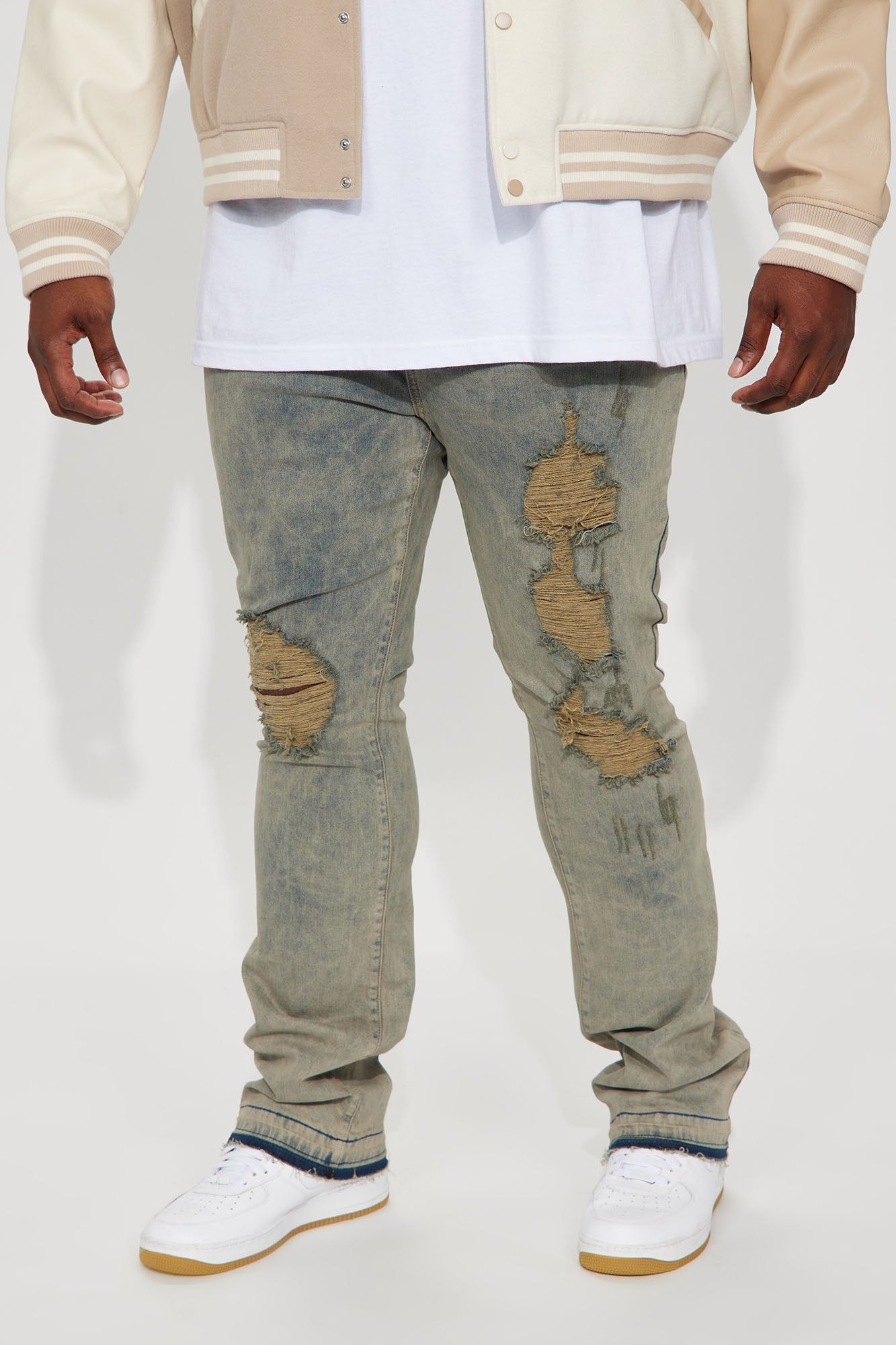 Dive Into It Stacked Skinny Flare Jeans - Stone Blue Wash sold by Fashion Nova product image thumbnail 2