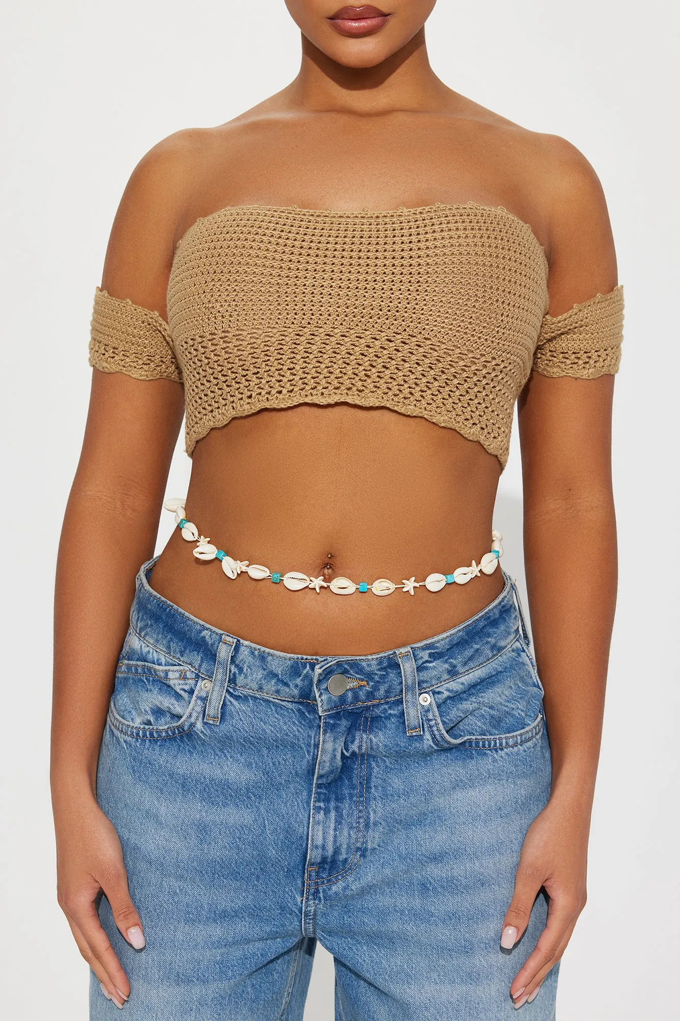 Aloha Babe Belly Chain - Ivory/combo sold by Fashion Nova