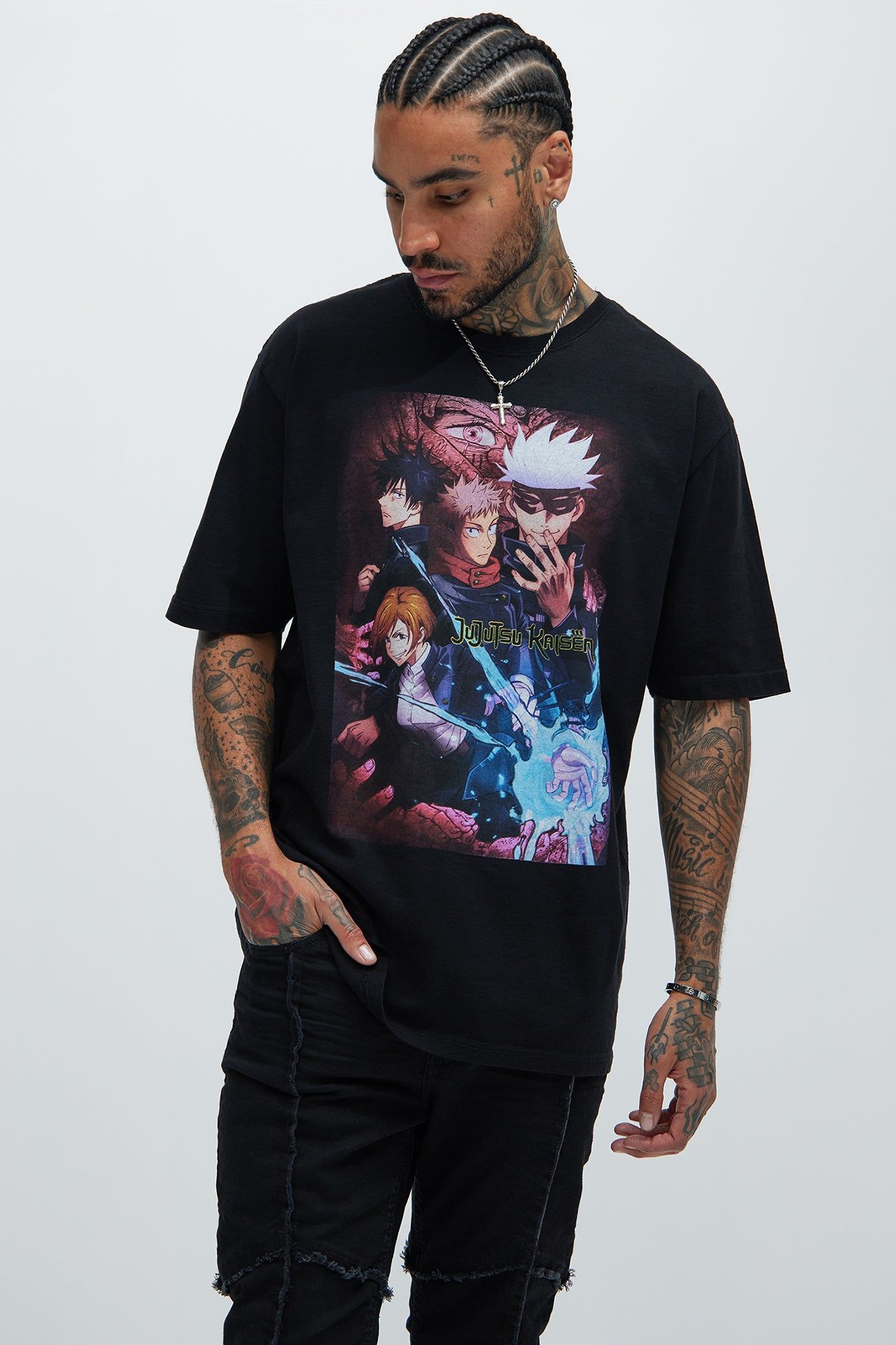 Jujutsu Kaisen Crew Short Sleeve Tee - Black sold by Fashion Nova