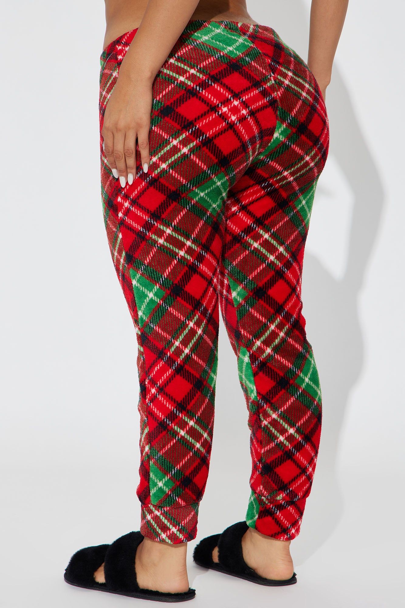 Jingle All The Way Plush PJ Joggers - Red/combo sold by Fashion Nova product image thumbnail 3