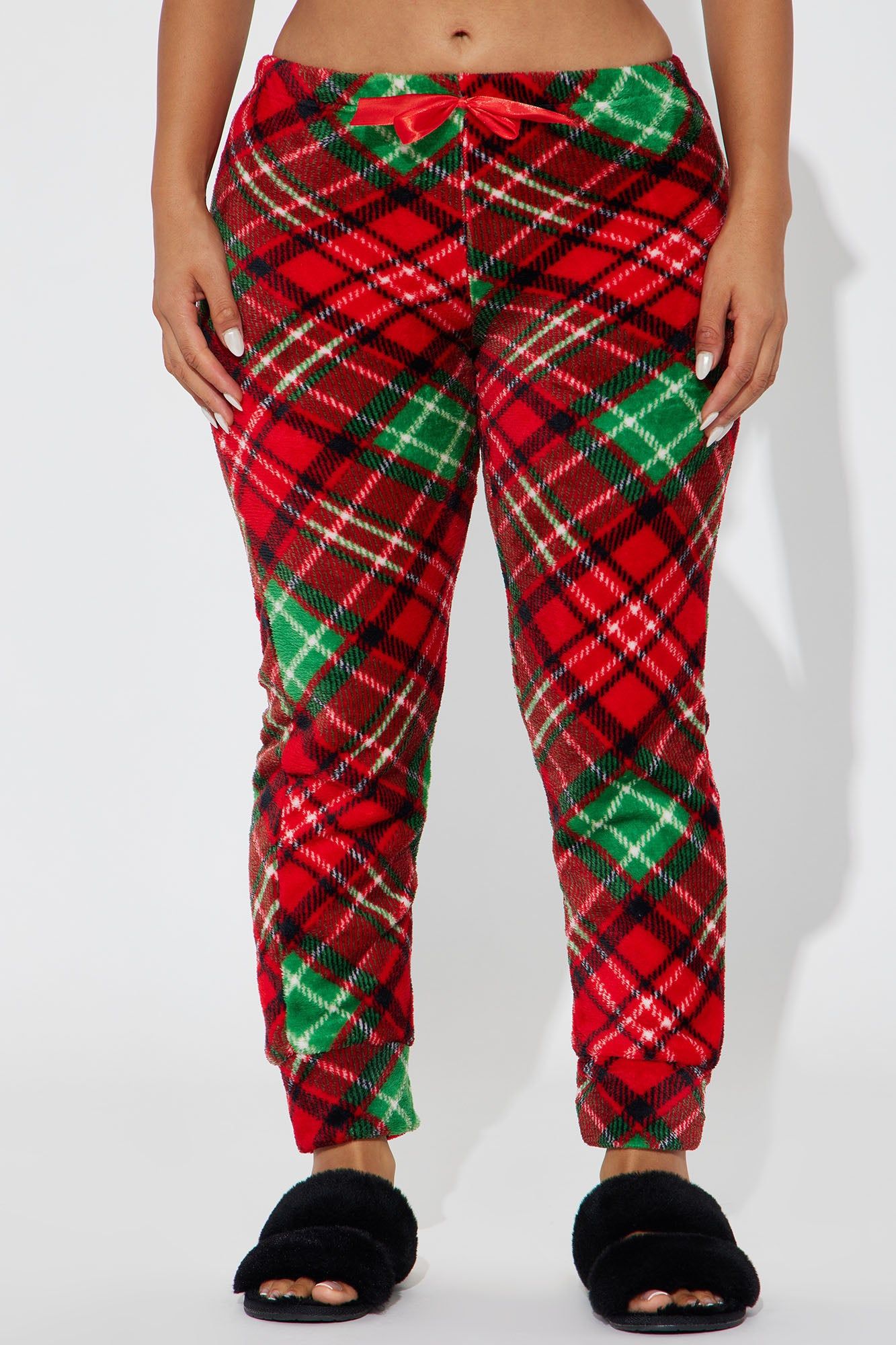 Jingle All The Way Plush PJ Joggers - Red/combo sold by Fashion Nova product image thumbnail 2