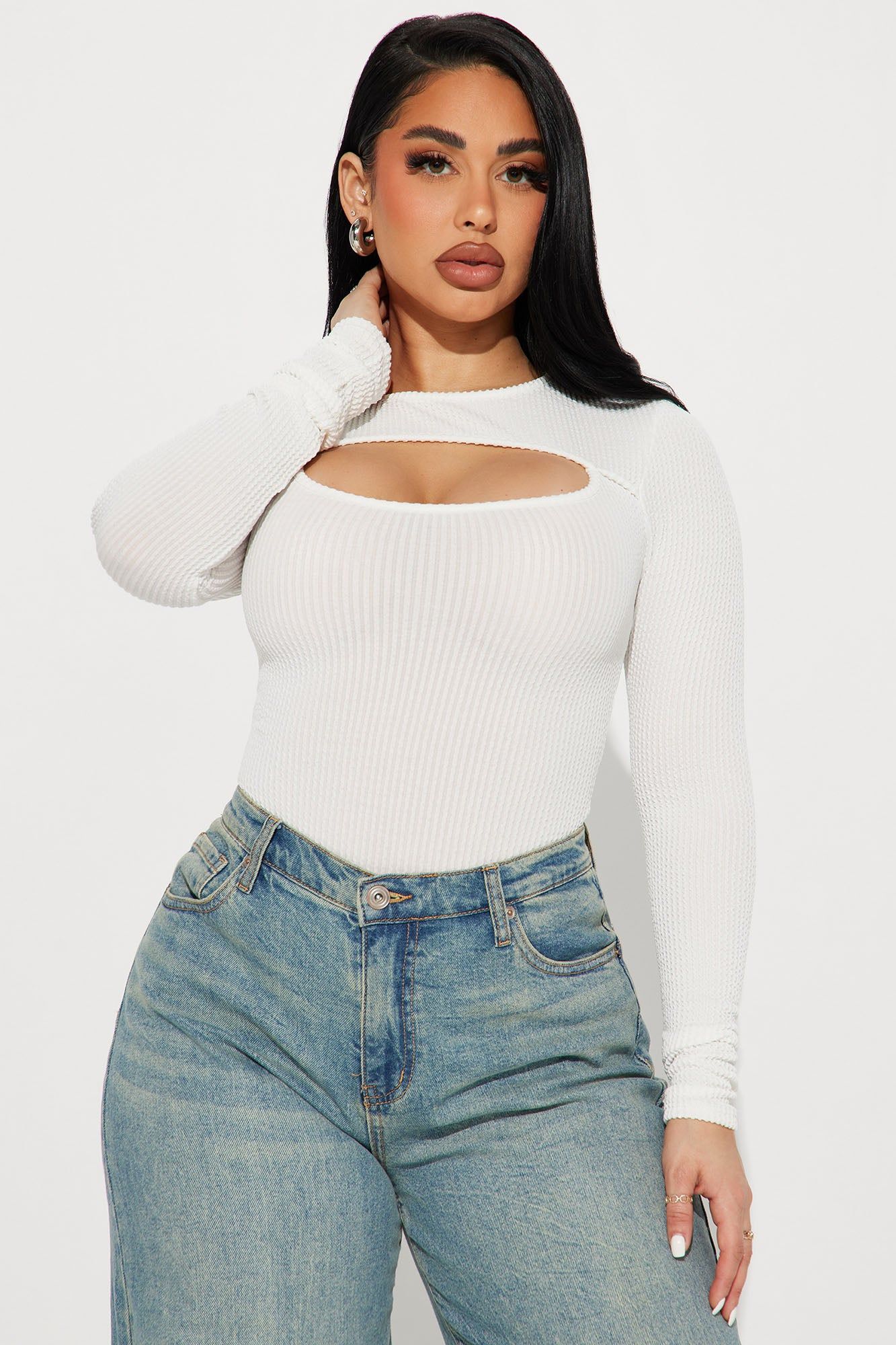 Robin Cut Out Bodysuit - Ivory sold by Fashion Nova product image thumbnail 3