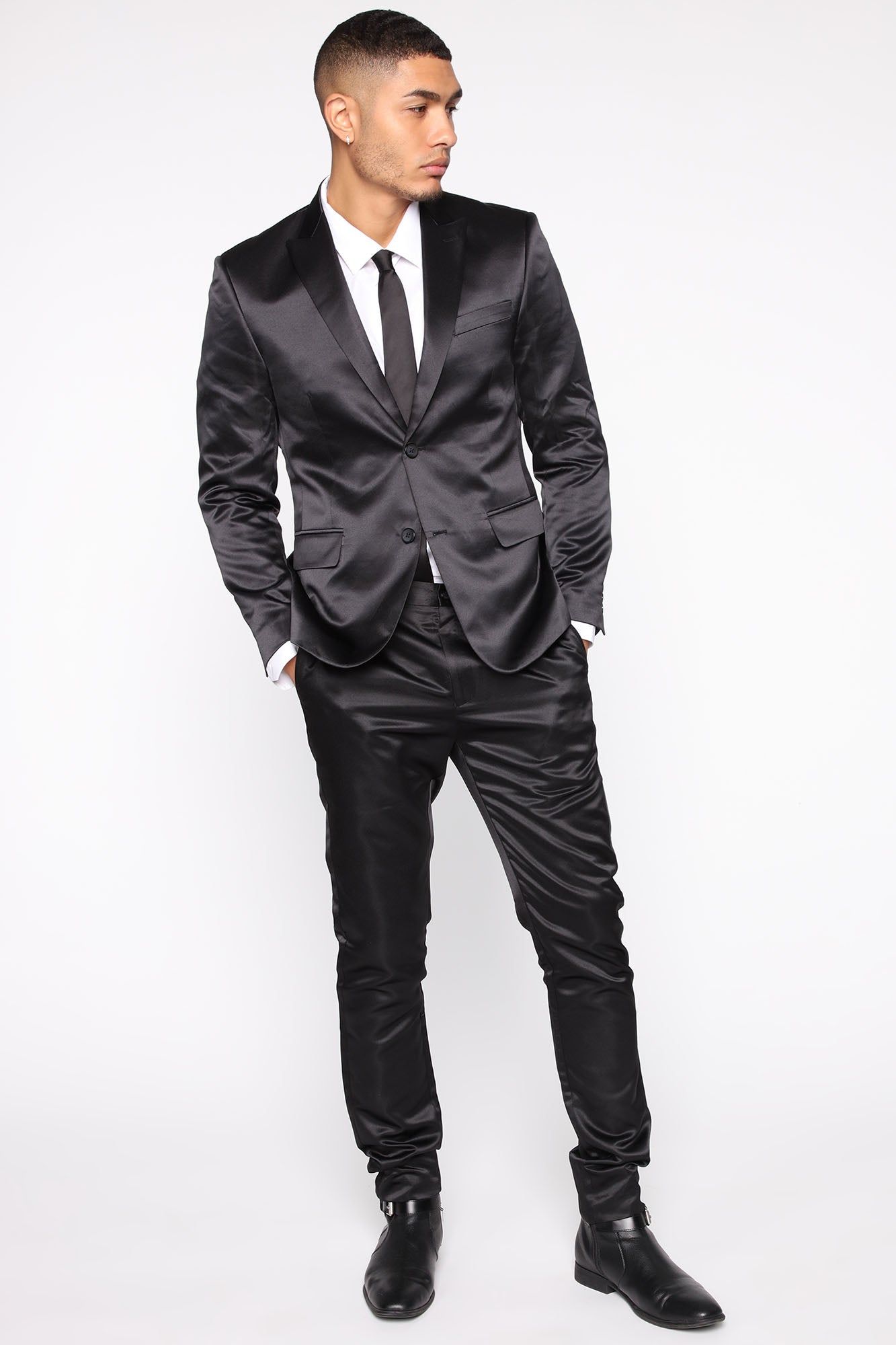 Noah Satin Solid Trouser Pant - Black sold by Fashion Nova product image thumbnail 2