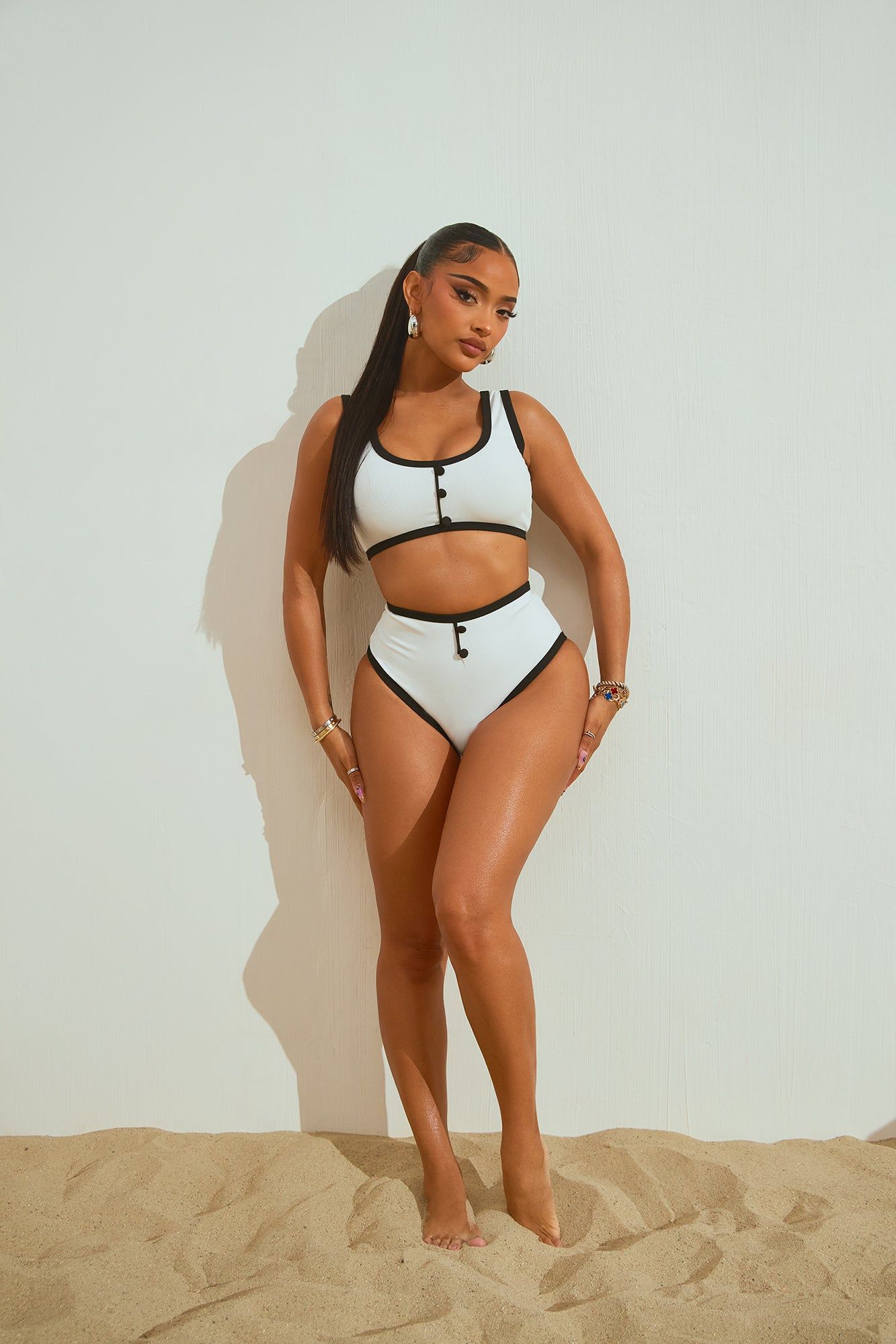 Kennedy 2 Piece Bikini - White/Black sold by Fashion Nova product image thumbnail 2